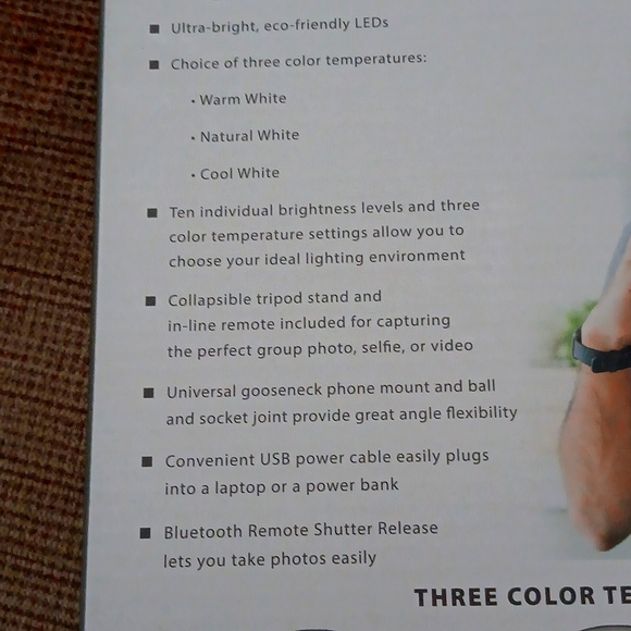 ☆ NWT BROOKSTONE  8" STUDIO RING LIGHT iOS & ANDROIDS! - Picture 4 of 4